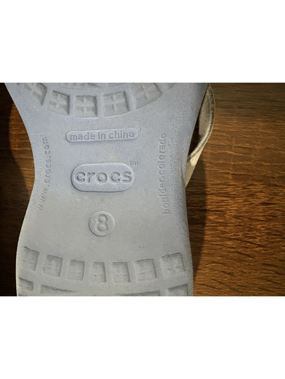 CROCS Blue with Gray Strap Flip Flop Sandals size 8 - Picture 10 of 10